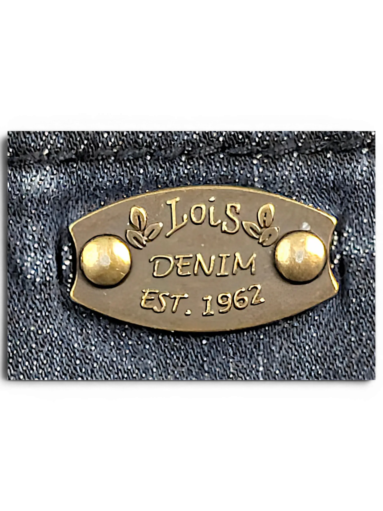 JAKE & IPI Lois Jane denim jeans featuring a vintage brass Lois Denim brand tag on the waistband