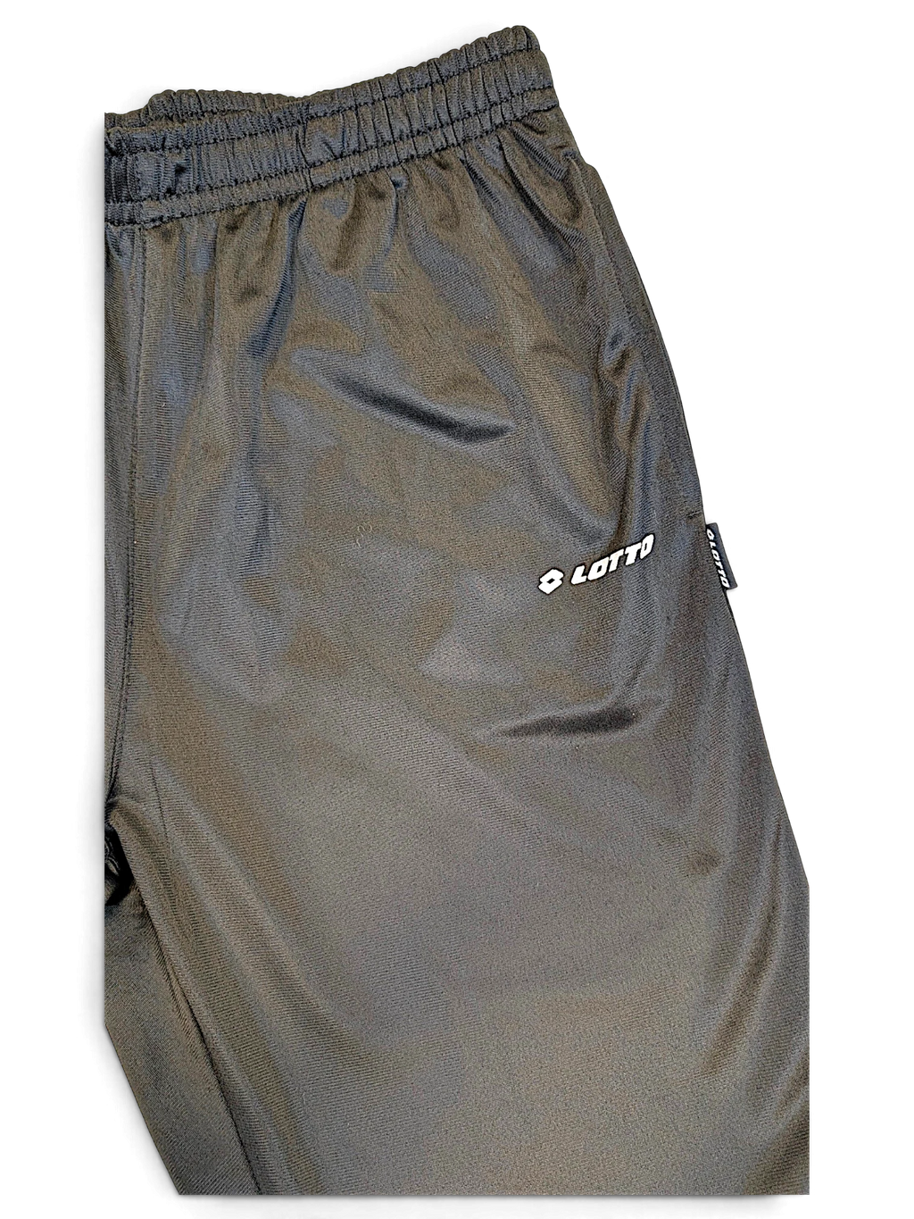 JAKE & IPI pre-owned black Lotto track pants with elastic waistband and white logo branding