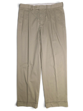 JAKE & IPI Marks & Spencer beige pleated trousers in a cotton-blend fabric with a straight leg cut.