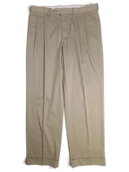 JAKE & IPI Marks & Spencer beige pleated trousers in a cotton-blend fabric with a straight leg cut.