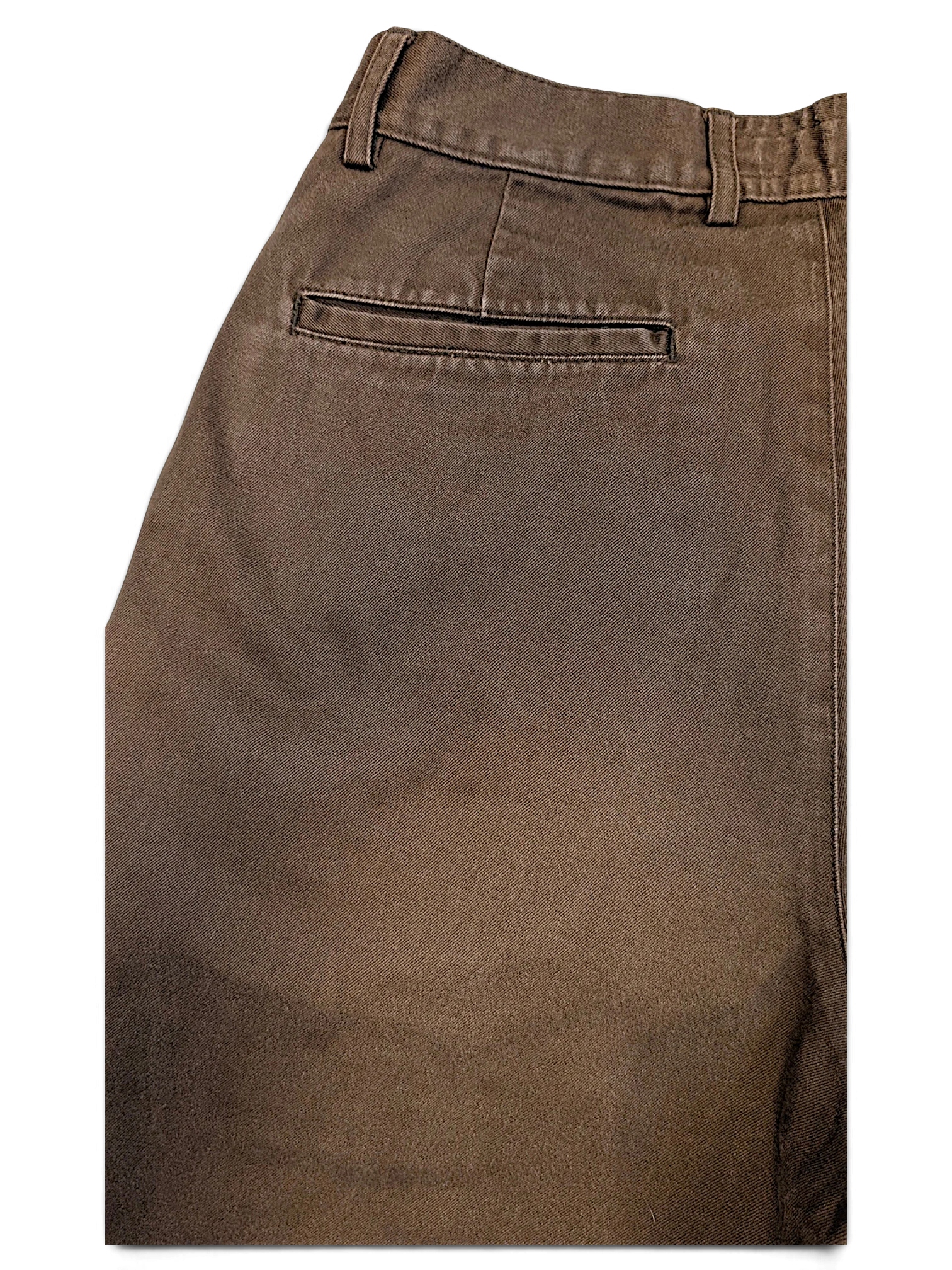 JAKE & IPI Marlboro Classics brown cotton chino trousers featuring a rear welt pocket detail