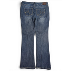 JAKE & IPI Maurices straight leg jeans in dark wash denim with embroidered back pockets and contrast stitching