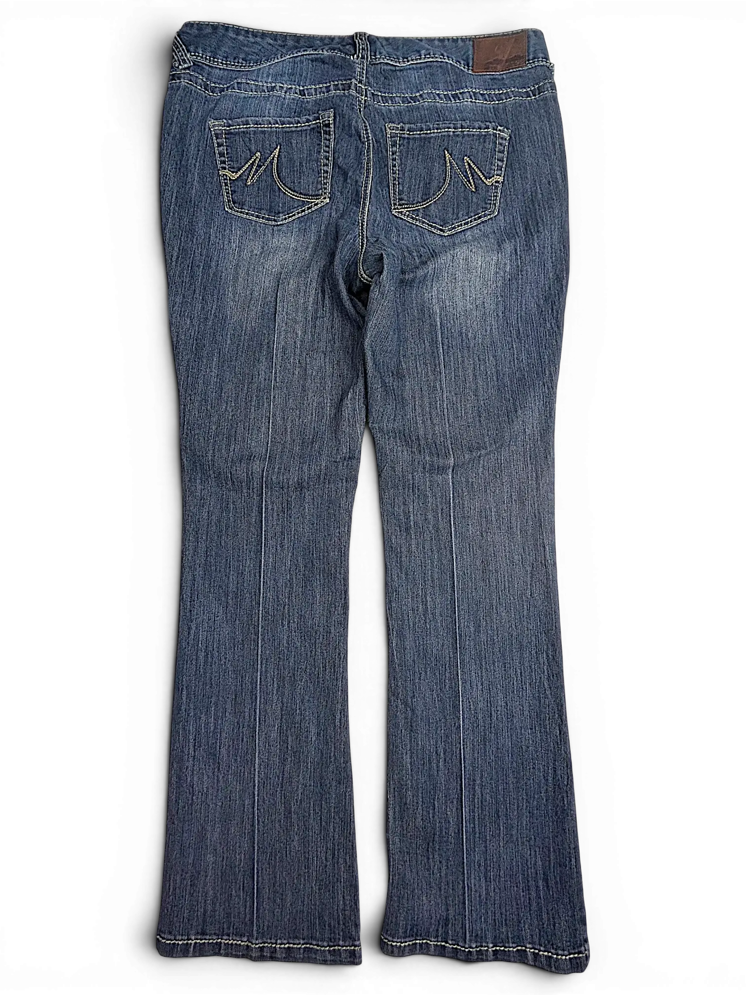 JAKE & IPI Maurices straight leg jeans in dark wash denim with embroidered back pockets and contrast stitching