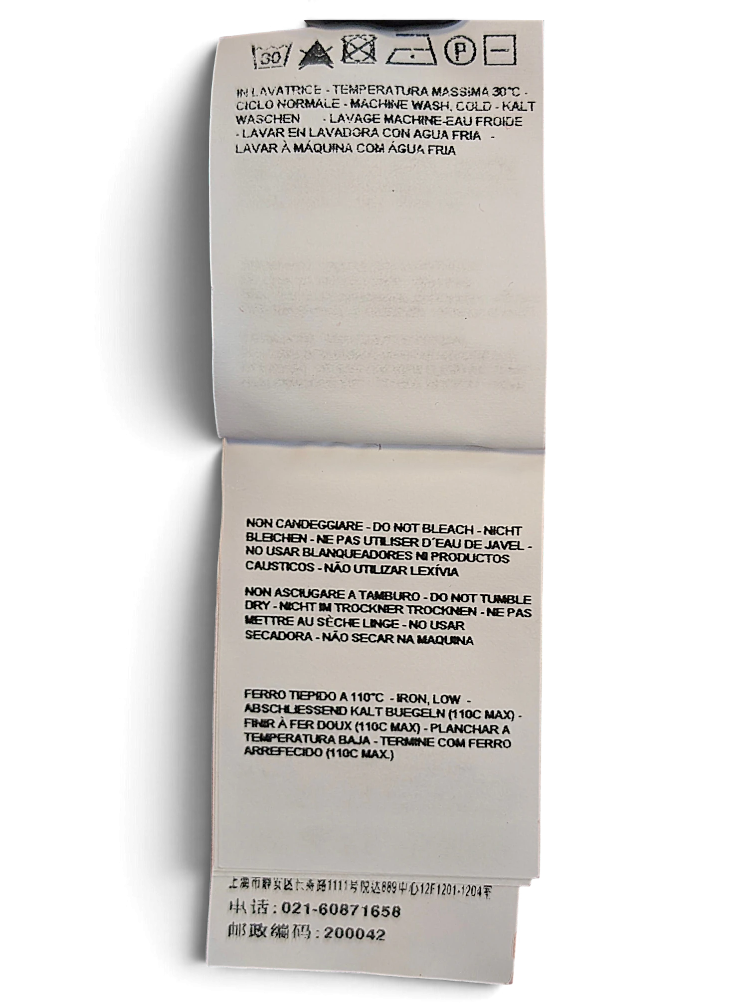 JAKE & IPI Miss Sixty red denim jeans care and washing instructions label with international symbols