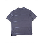 JAKE & IPI pre-owned navy Nautica polo shirt with subtle horizontal stripes, back view.