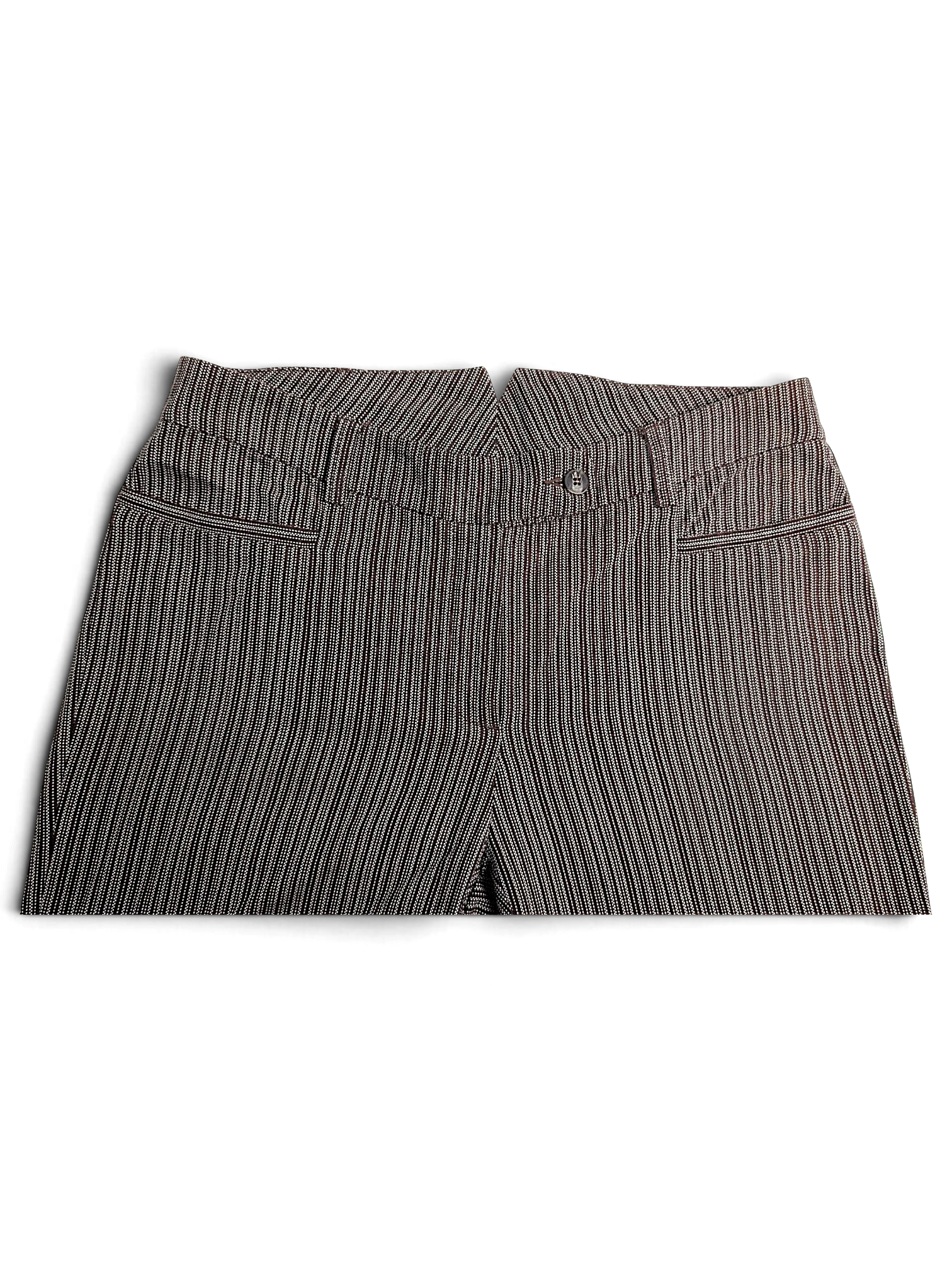 JAKE & IPI Next brown and cream pinstripe cotton trousers with a straight leg fit