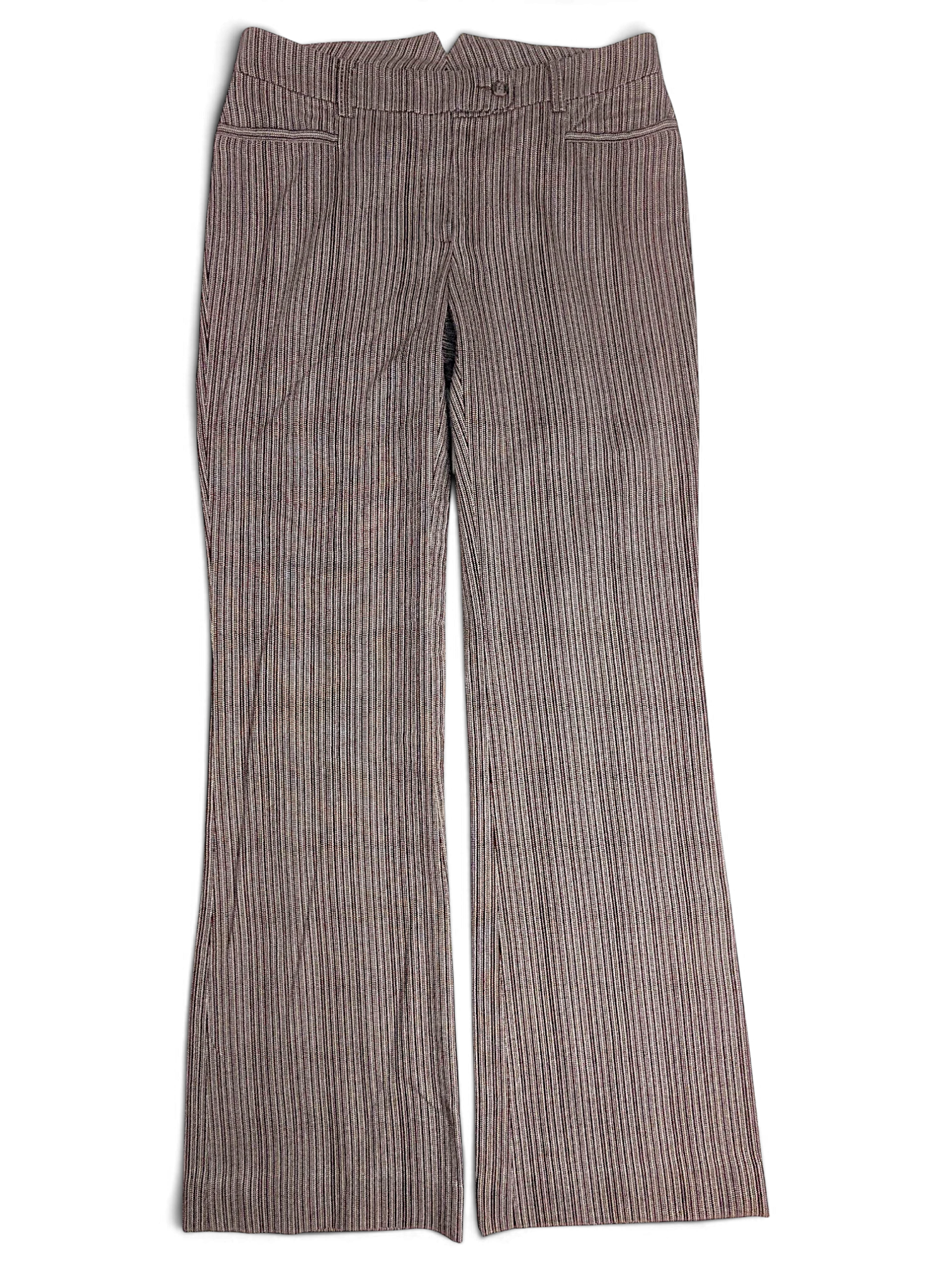 JAKE & IPI Next brown and cream pinstripe cotton trousers with a straight leg and extra-long fit.