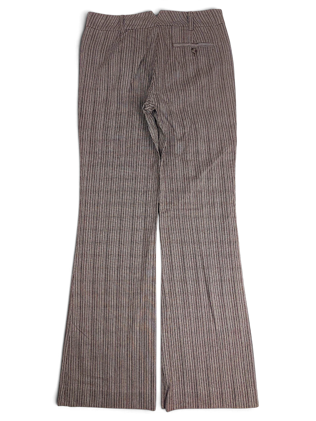 JAKE & IPI Next brown and cream pinstripe cotton straight leg trousers with extra-long fit