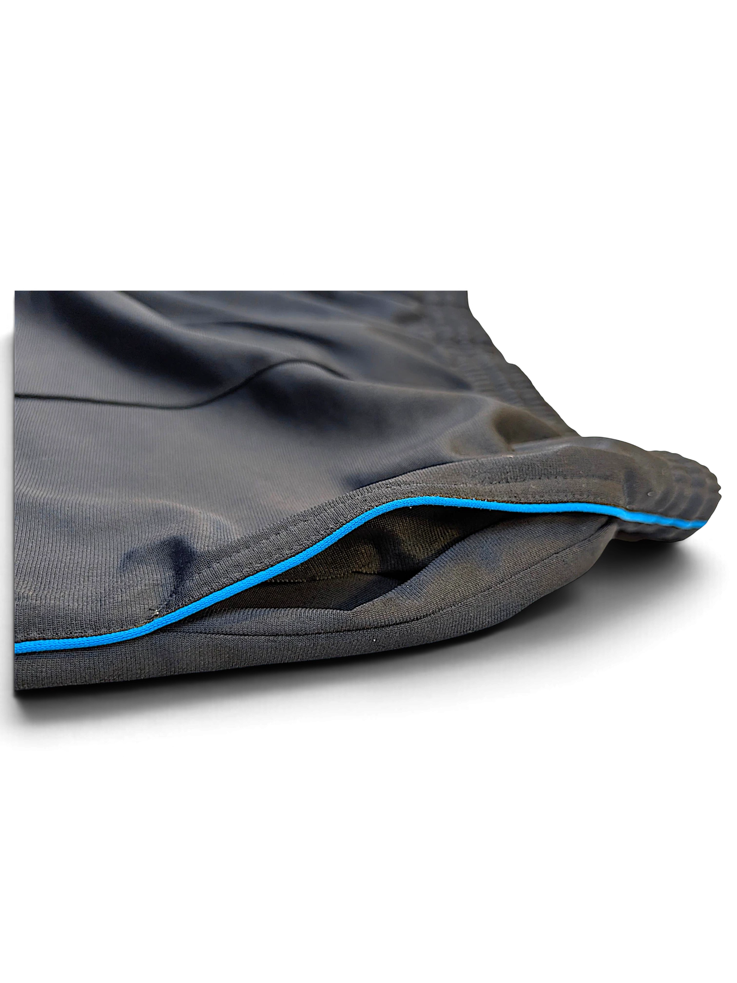 JAKE & IPI pre-owned Nike grey and black polyester track pants with vibrant blue piping detail