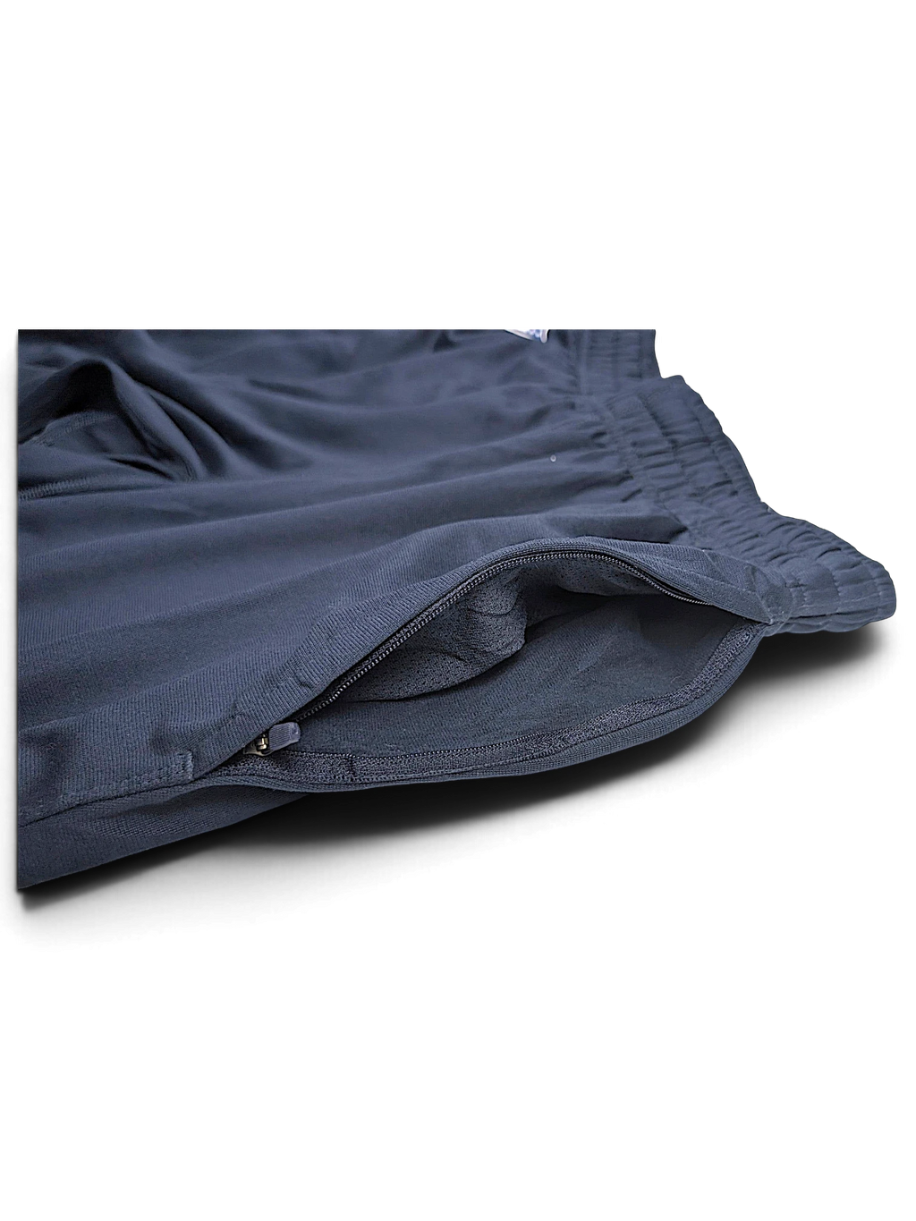 JAKE & IPI Nike NFL Chicago Bears navy blue Dri-FIT track pants featuring a secure zipped side pocket