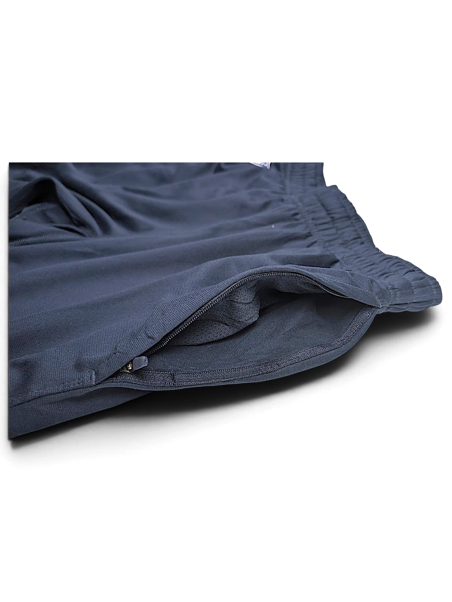 JAKE & IPI Nike NFL Chicago Bears navy blue Dri-FIT track pants featuring a secure zipped side pocket