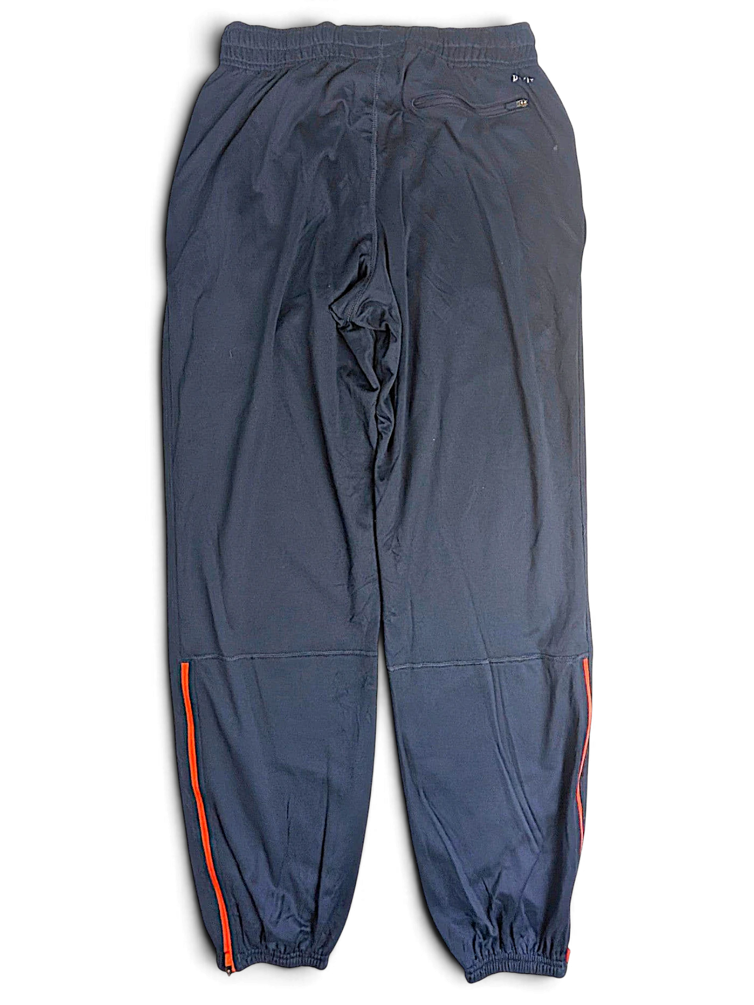 JAKE & IPI Nike NFL Chicago Bears navy blue Dri-FIT track pants with orange side stripes and zipped cuffed hems