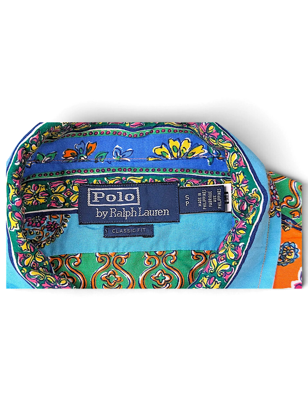 JAKE & IPI Polo by Ralph Lauren multicolor paisley print classic fit shirt with blue collar detail