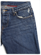 JAKE & IPI pre-owned blue Prada straight-leg cotton jeans with distressed pocket detail and metal hardware