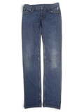 JAKE & IPI Prada blue cotton straight-leg jeans with distressed pocket details and frayed hems.