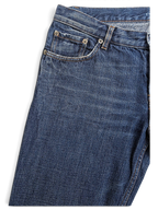 JAKE & IPI Prada blue cotton straight-leg jeans featuring a classic five-pocket design with distressed detailing.