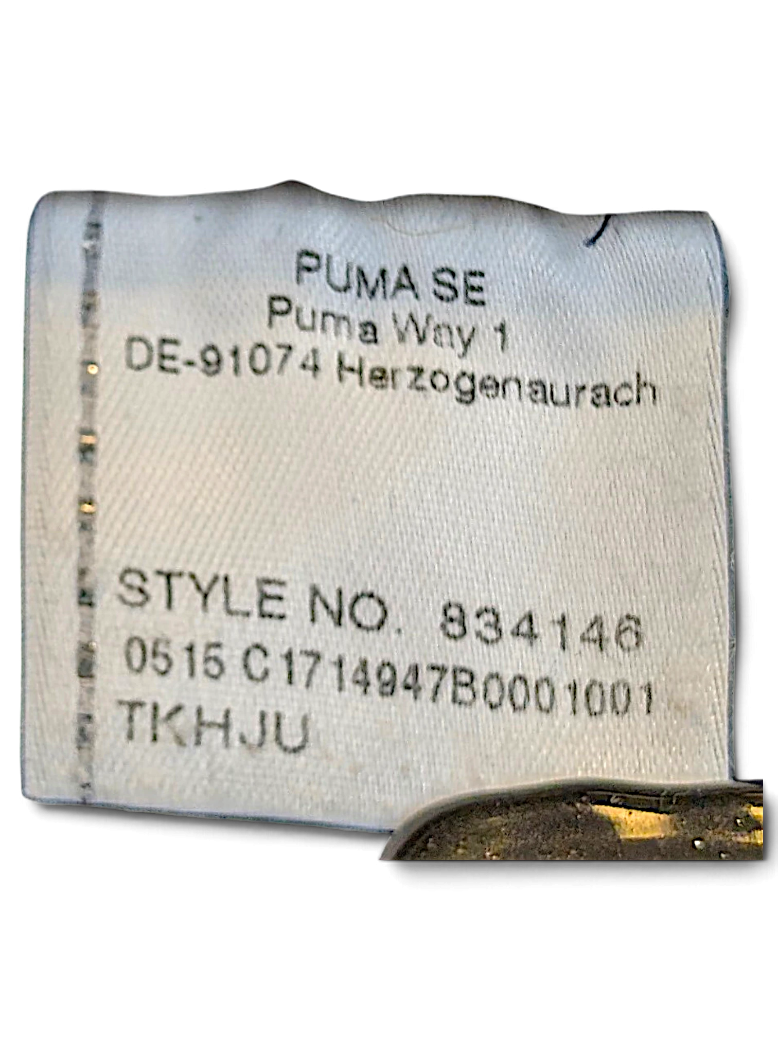 JAKE & IPI Puma track pants garment care and style number label