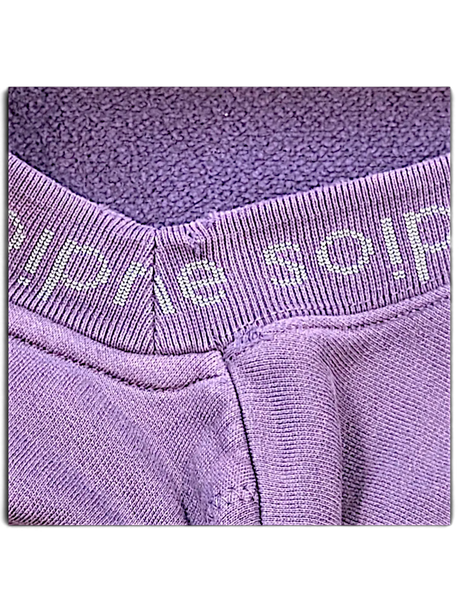 JAKE & IPI purple sweatshirt with ribbed collar featuring white embroidered text detail