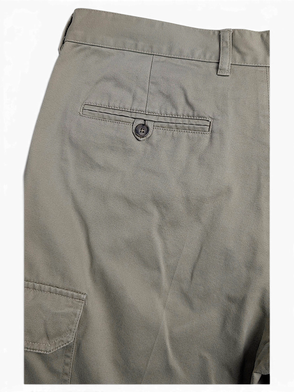 JAKE & IPI pre-owned Rappson light grey cotton cargo trousers featuring a buttoned back pocket detail