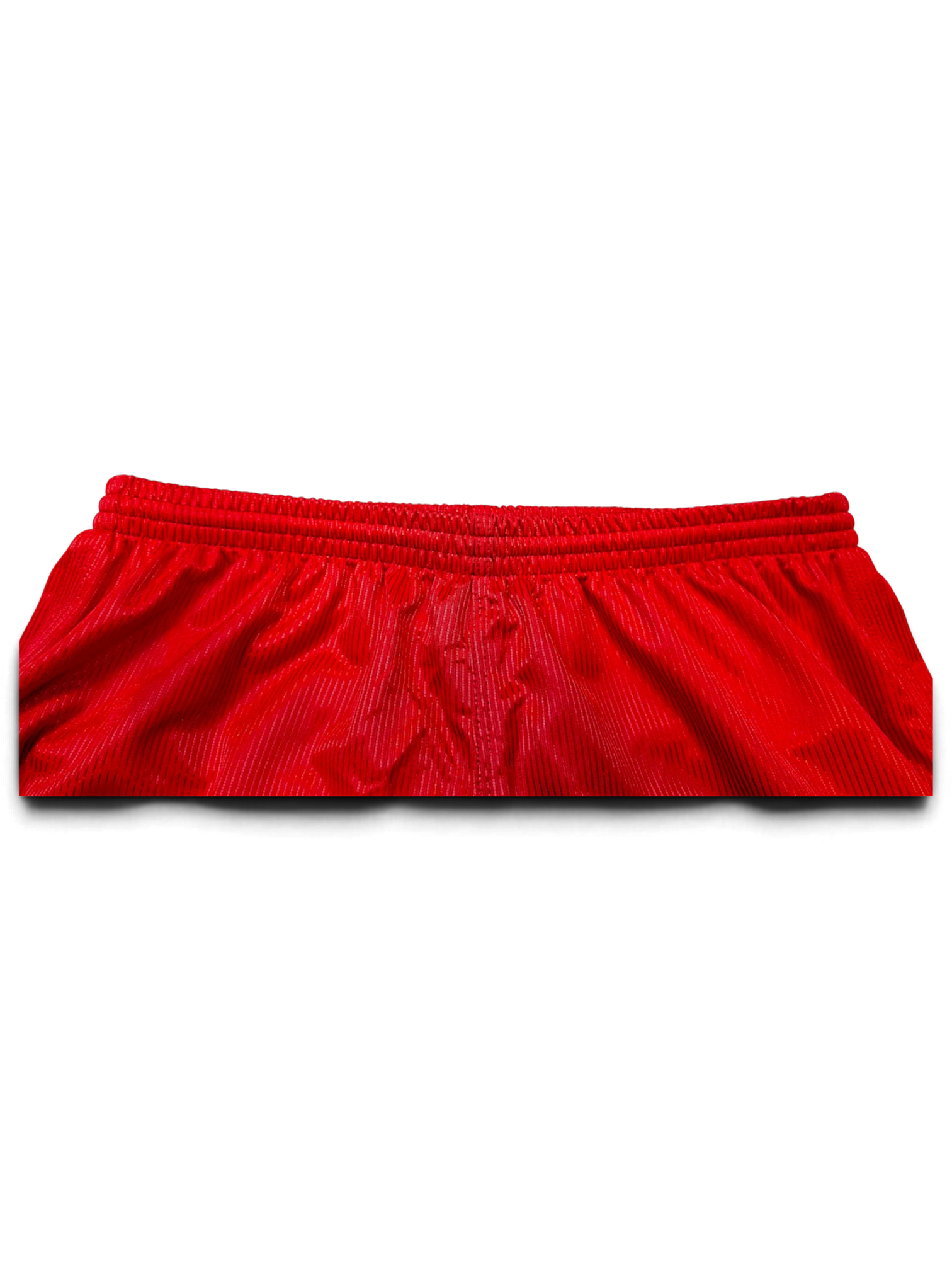 JAKE & IPI Diadora Real red football shorts showing the elasticated waistband