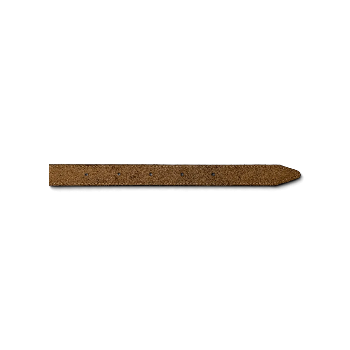 JAKE & IPI red leather belt featuring a gold chain detail and brown suede underside on a white background
