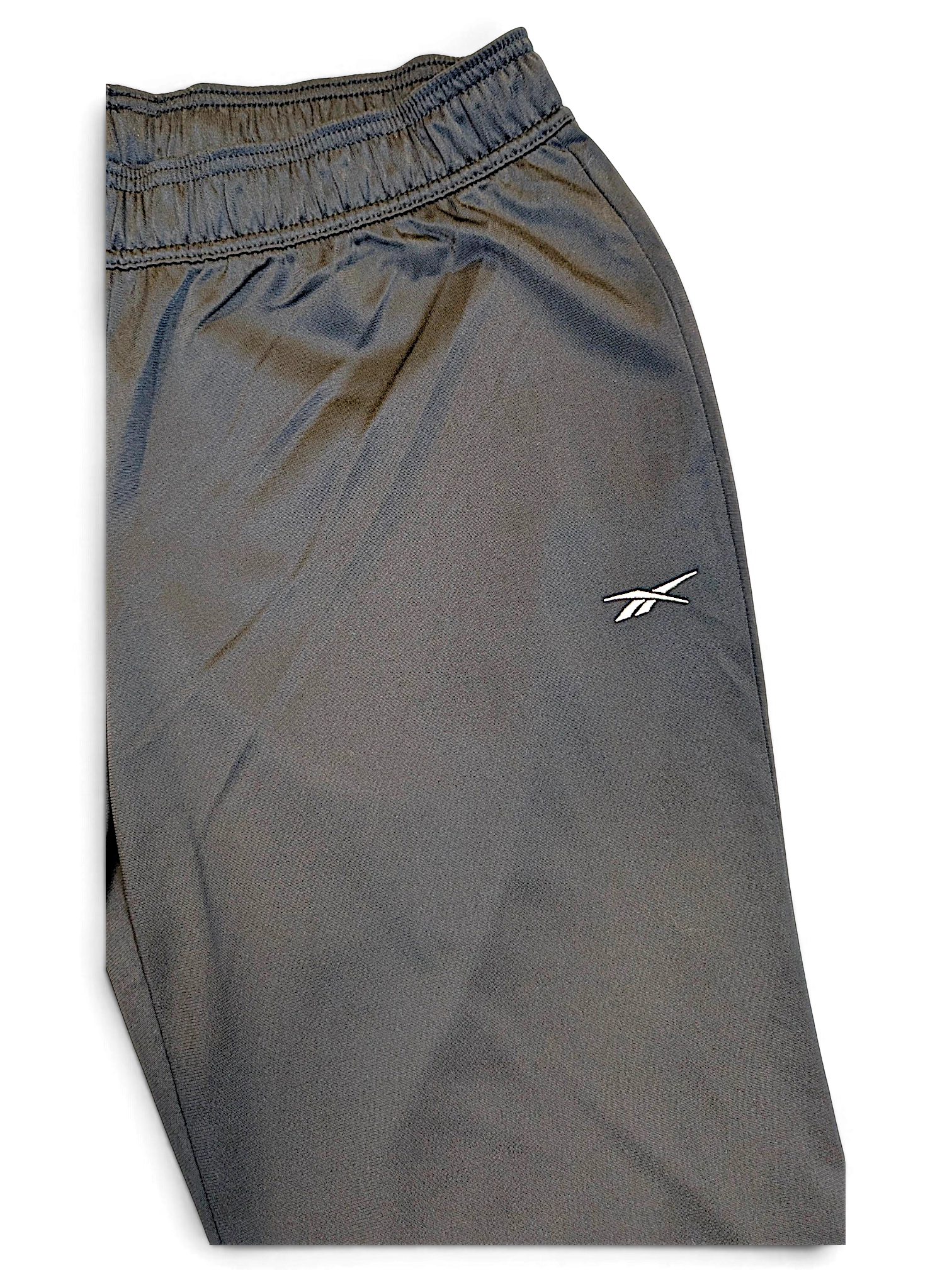 JAKE & IPI pre-owned Reebok black polyester track pants with tapered fit and white logo detail