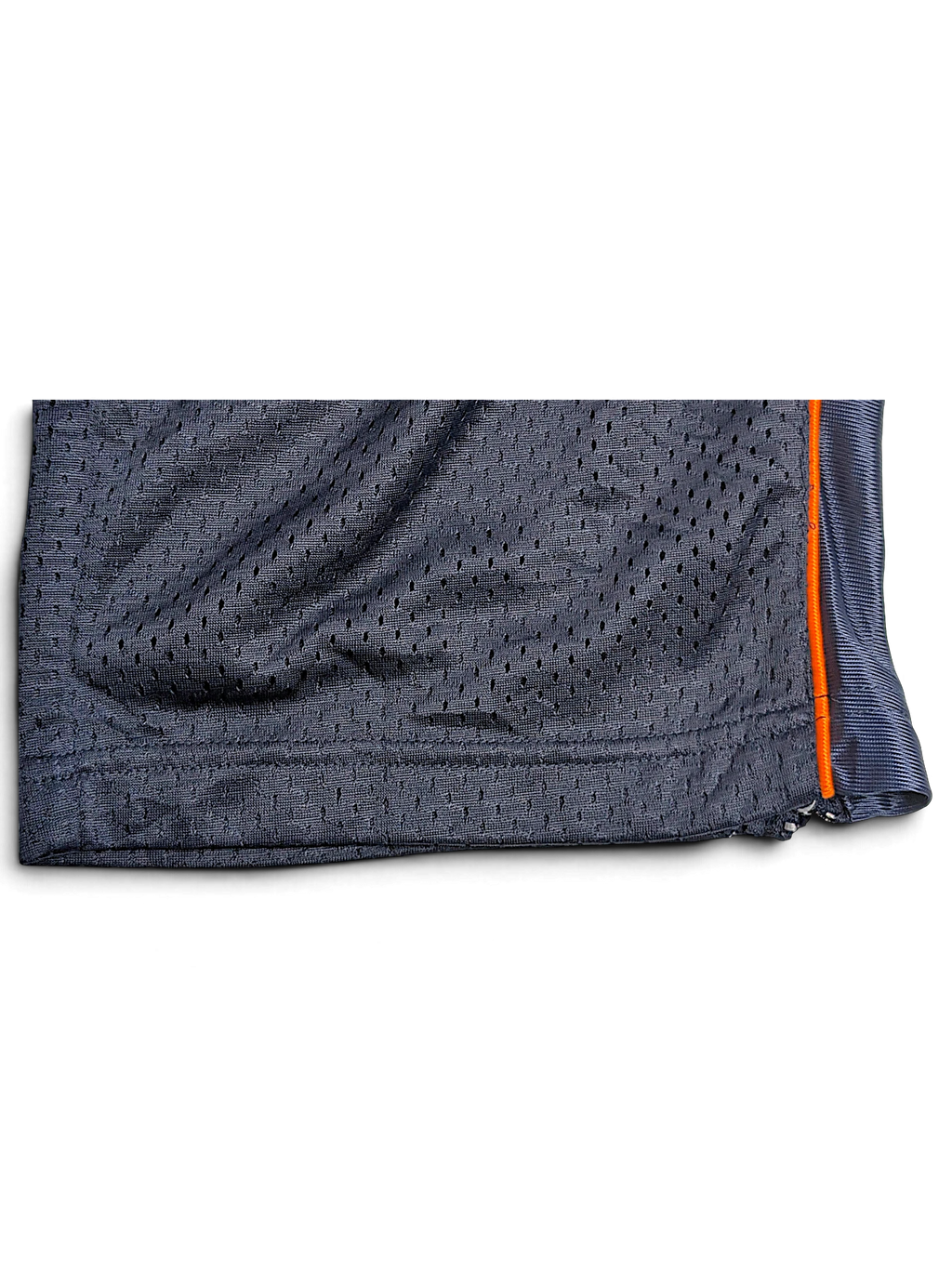 JAKE & IPI Reebok NFL Chicago Bears navy blue polyester track pants with orange side piping and mesh texture