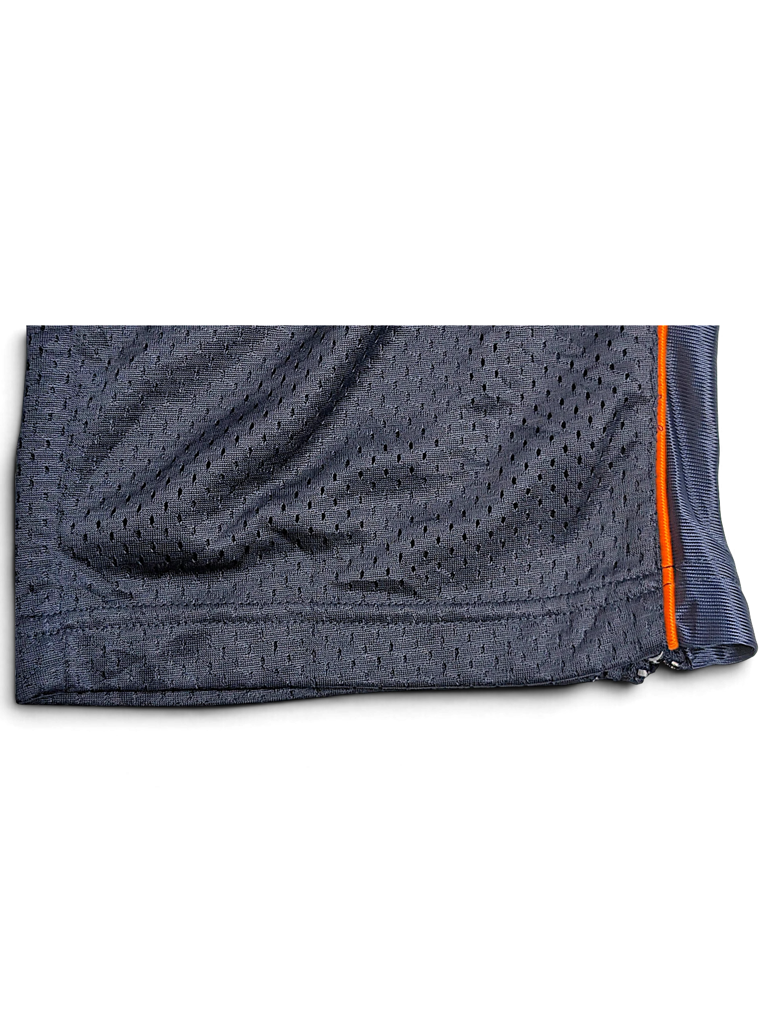 JAKE & IPI Reebok NFL Chicago Bears navy blue polyester track pants with orange side piping and mesh texture
