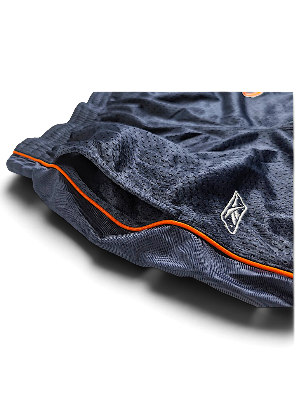 JAKE & IPI pre-owned navy blue Reebok Chicago Bears mesh track pants with orange piping detail