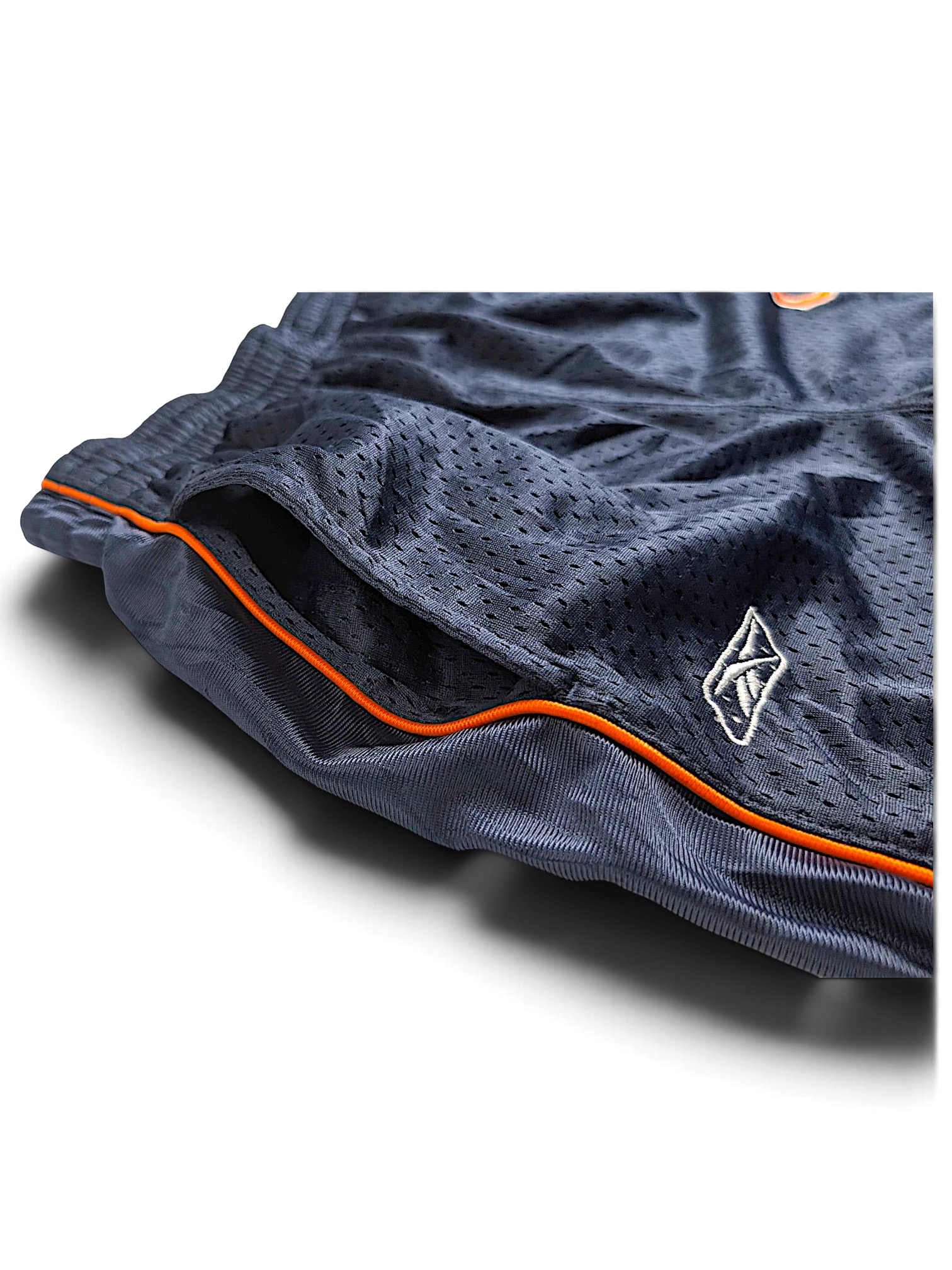 JAKE & IPI pre-owned navy blue Reebok Chicago Bears mesh track pants with orange piping detail