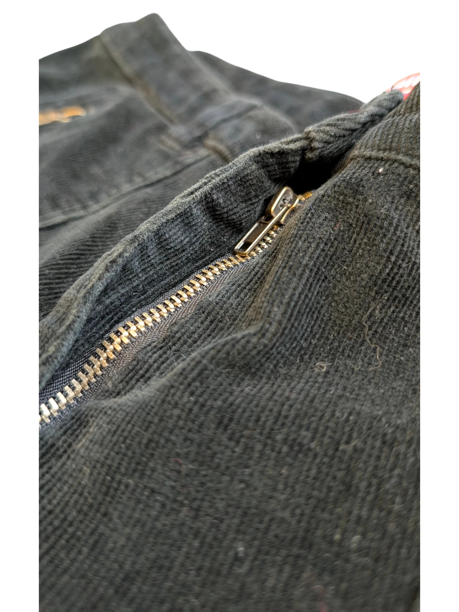JAKE & IPI Smalto corduroy cargo pants in black, featuring a zip fly and wide wale texture.