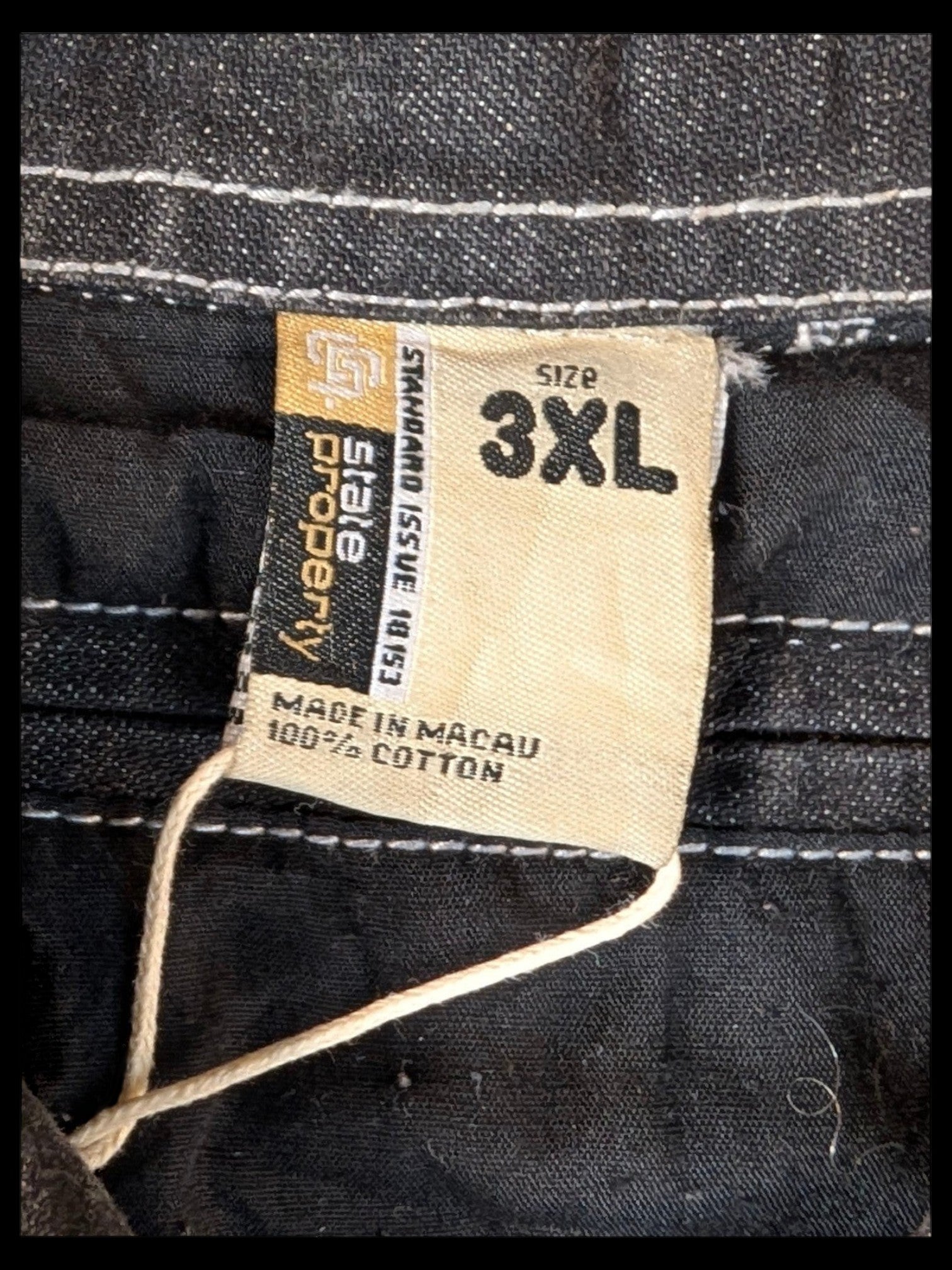 JAKE & IPI State Property dark wash denim jacket, size 3XL, made from 100% cotton.