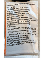 JAKE & IPI Superdry College garment care label showing 60% cotton and 40% polyester fabric composition in multiple languages.