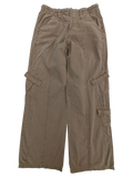 JAKE & IPI Y2K cargo pants in tan cotton with elasticated waist and multiple pockets.
