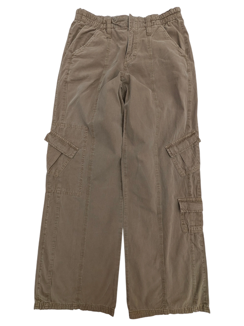 JAKE & IPI Y2K cargo pants in tan cotton with elasticated waist and multiple pockets.