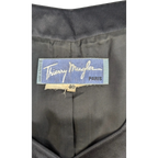 JAKE & IPI vintage Thierry Mugler Paris black structured jacket, size 40, made in France, with satin collar detail.