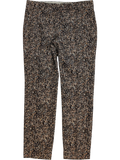 JAKE & IPI slim tailored trousers in a black, beige, and brown tweed-effect weave. Made in Italy.