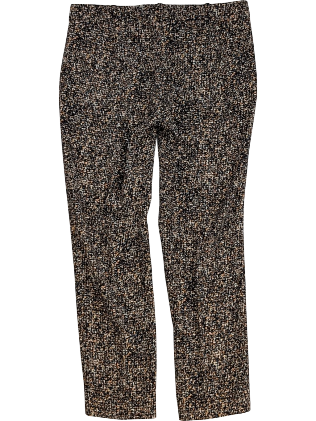JAKE & IPI slim tailored trousers in a tweed-effect weave with black, beige, and brown tones. Made in Italy.