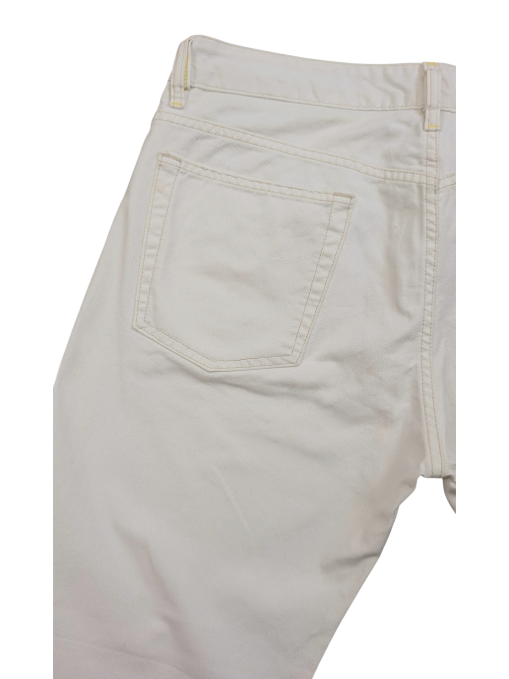 JAKE & IPI white denim jeans with contrast stitching and back pocket detail. Size W34 L32.