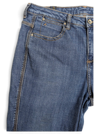 JAKE & IPI pre-owned Wrangler Aura mid blue bootcut jeans with contrast stitching and front pocket detail