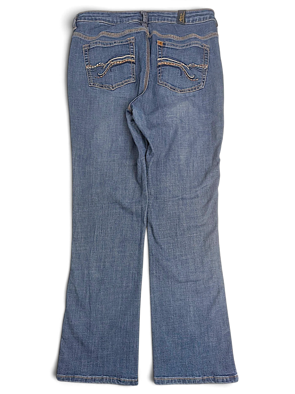 JAKE & IPI pre-owned Wrangler Aura mid blue bootcut jeans with curved embroidered back pockets
