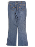 JAKE & IPI pre-owned Wrangler Aura mid blue bootcut jeans with curved embroidered back pockets