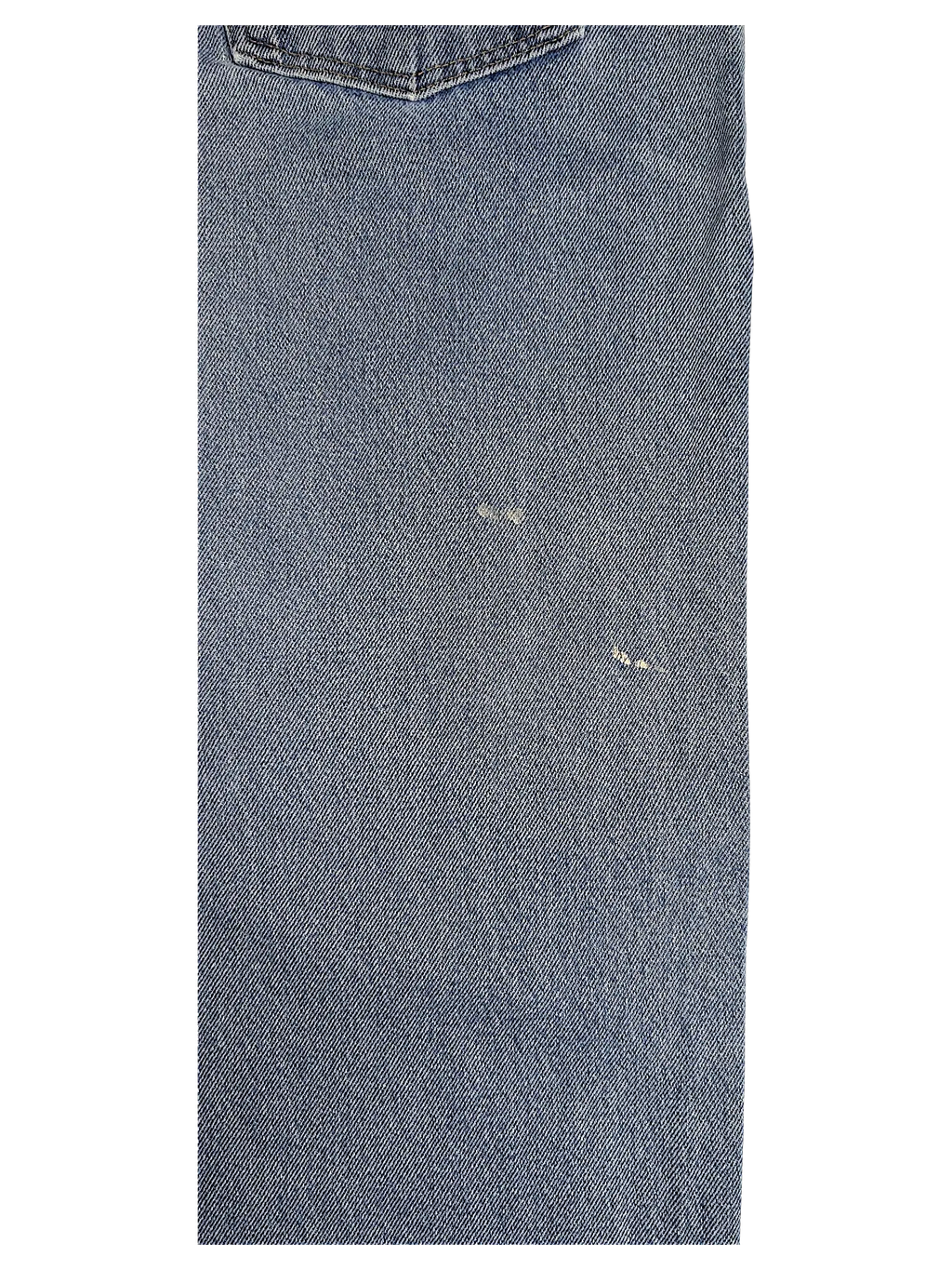 JAKE & IPI Wrangler relaxed fit blue denim jeans showing fabric texture and minor wear marks