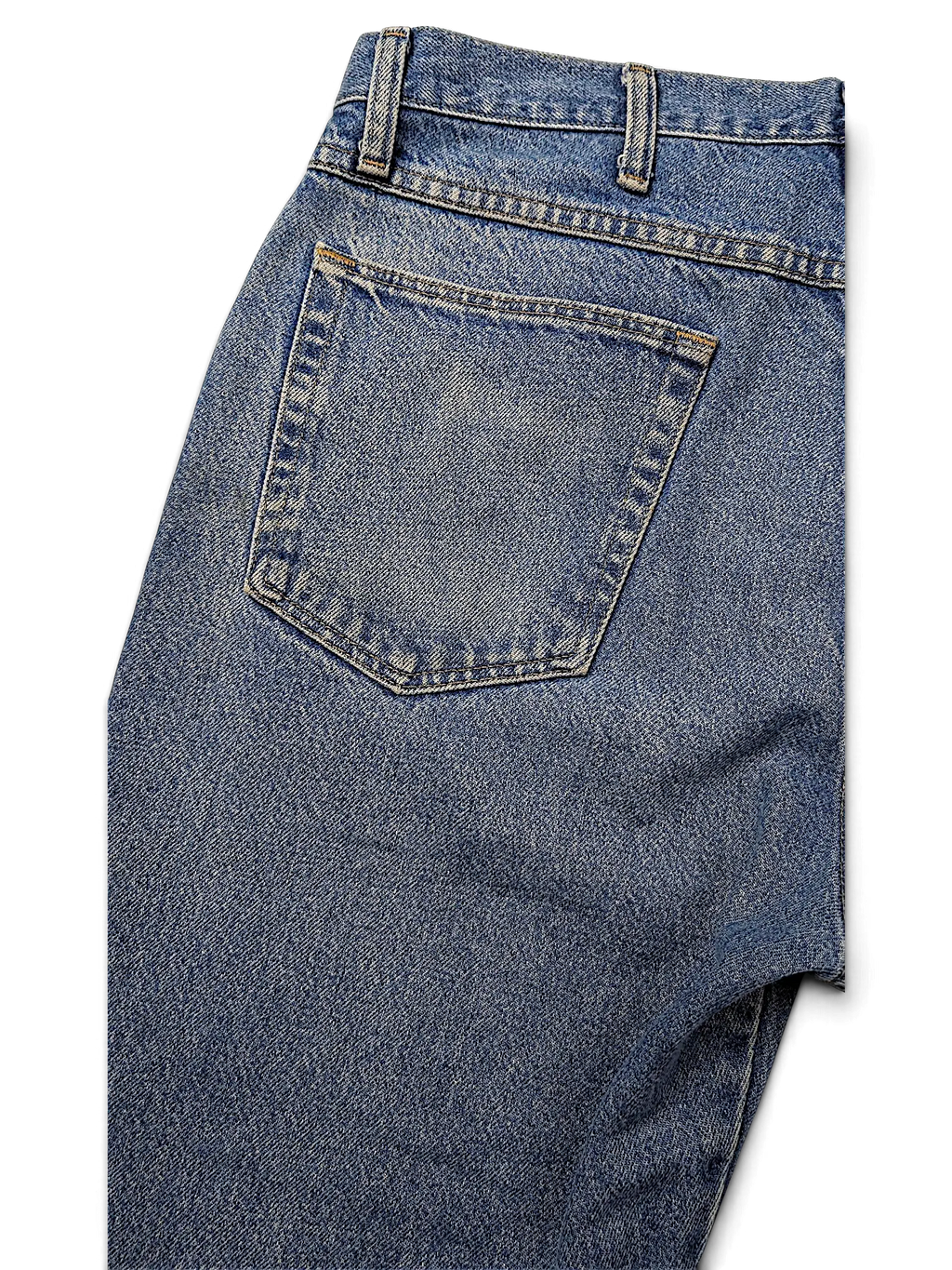 JAKE & IPI Wrangler 96501DS blue denim jeans featuring a classic back pocket and durable cotton construction