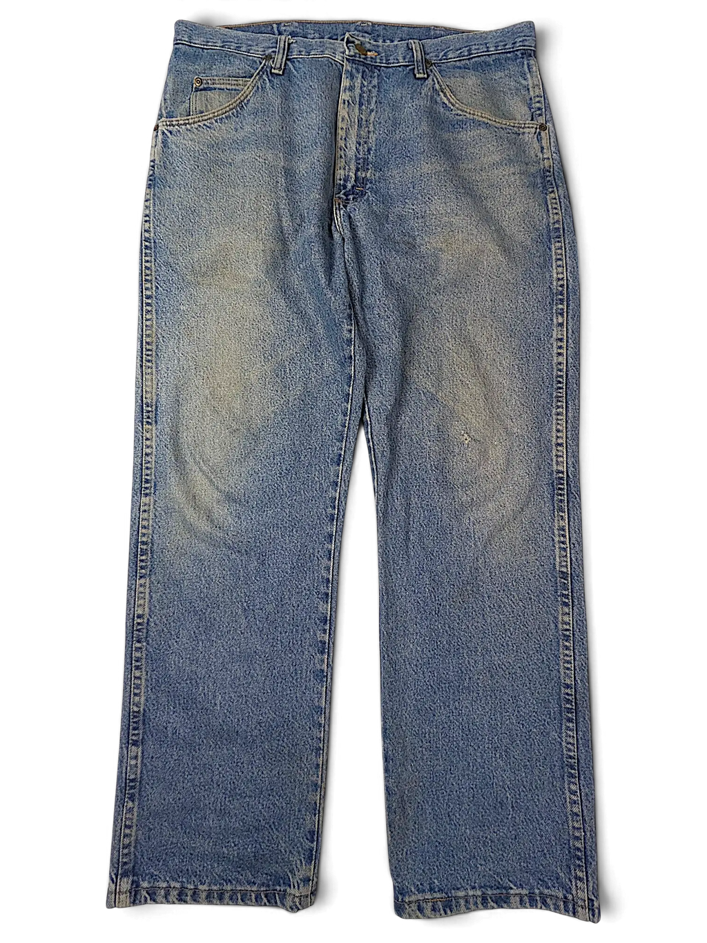 JAKE & IPI Wrangler 96501DS vintage blue denim jeans with a relaxed fit and faded wash