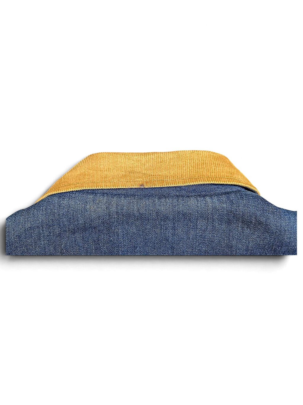 JAKE & IPI vintage Wrangler denim jacket featuring a tan corduroy collar against a black background