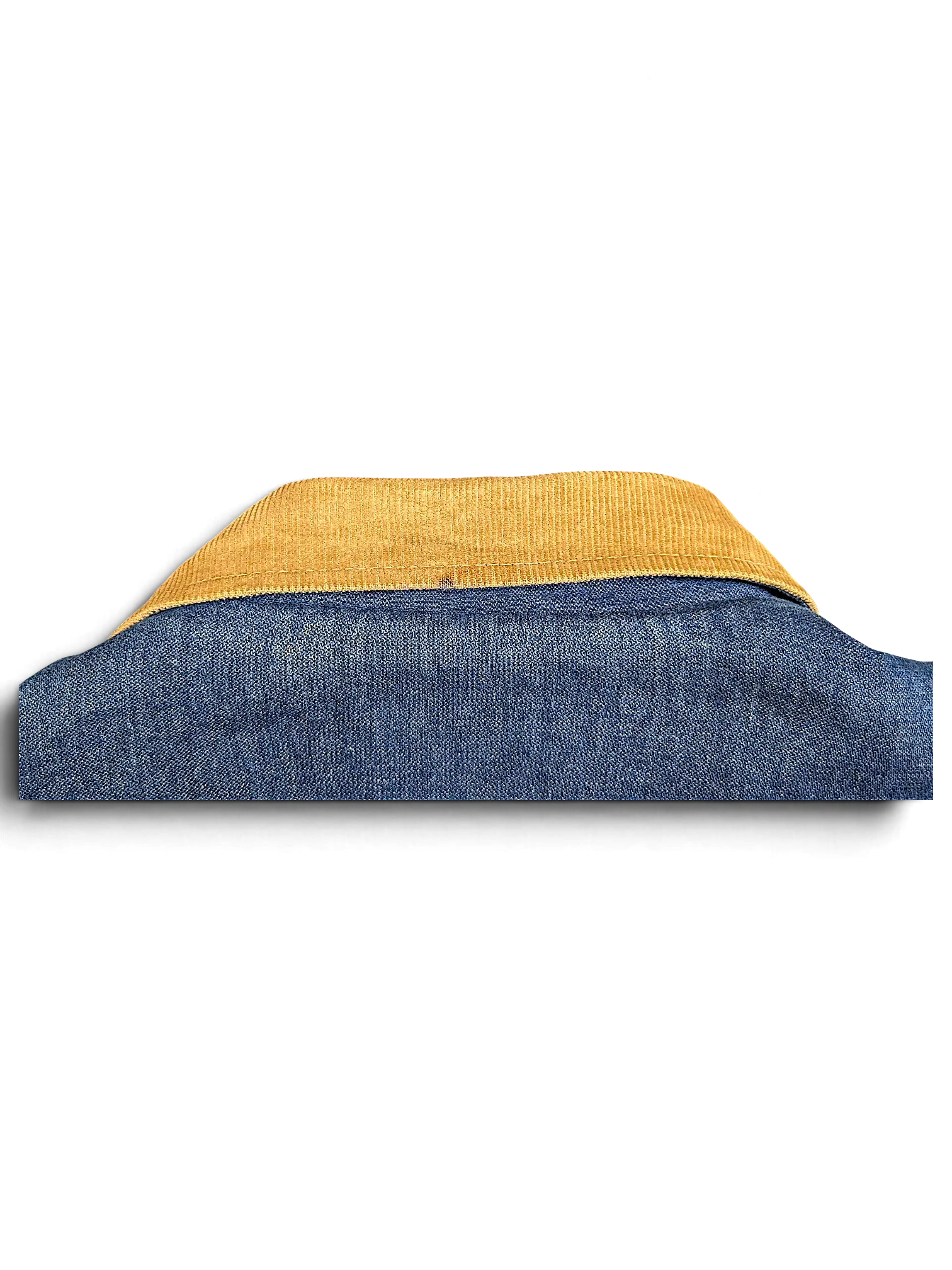 JAKE & IPI vintage Wrangler denim jacket featuring a tan corduroy collar against a black background