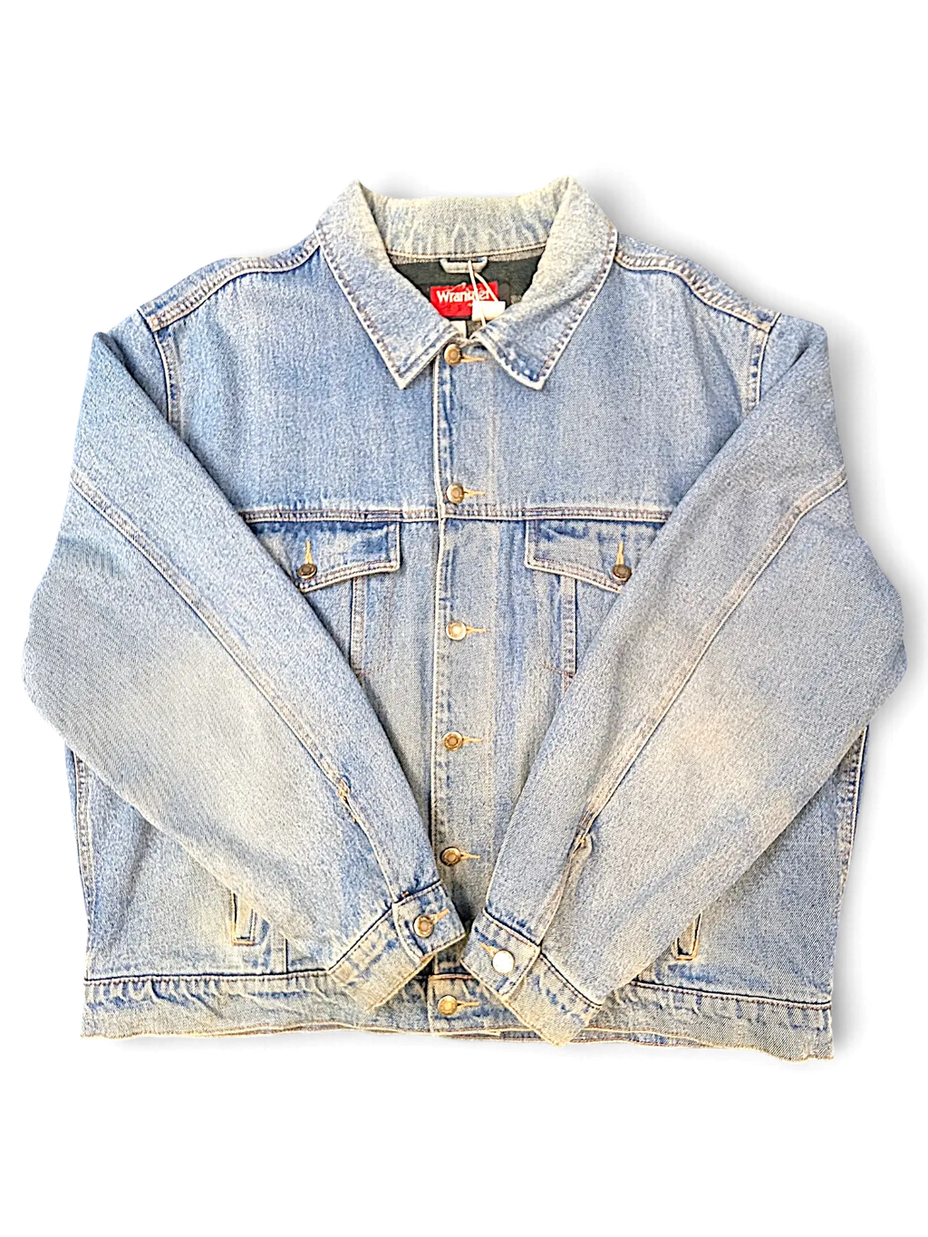 JAKE & IPI vintage Wrangler denim jacket with quilted lining and Harley Davidson embroidery on the back