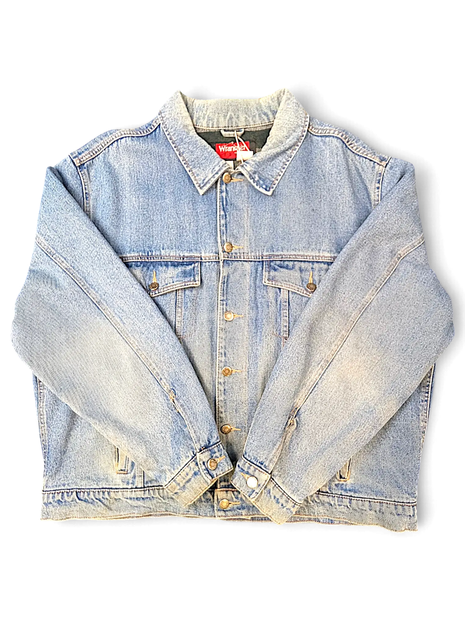 JAKE & IPI vintage Wrangler denim jacket with quilted lining and Harley Davidson embroidery on the back