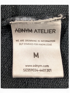 JAKE & IPI Abnym Atelier college sweatshirt size M label with quote We are drowning in information
